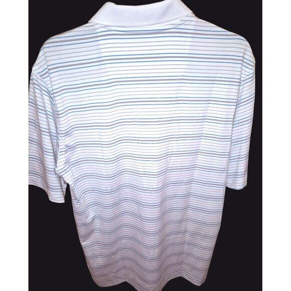 Lone Cypress By Pebble Beach Luxury Performance Striped Polo Shirt Small - Picture 4 of 5